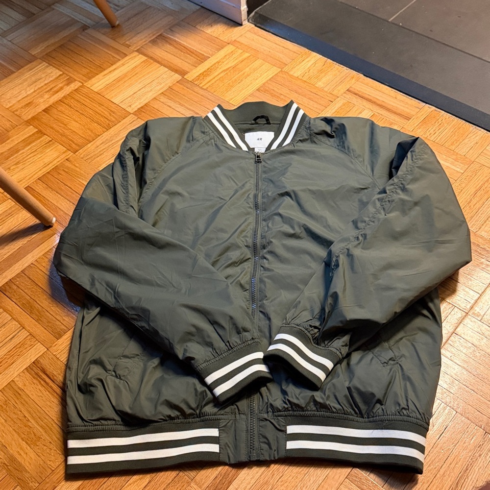 H&M Olive Bomber Jacket
